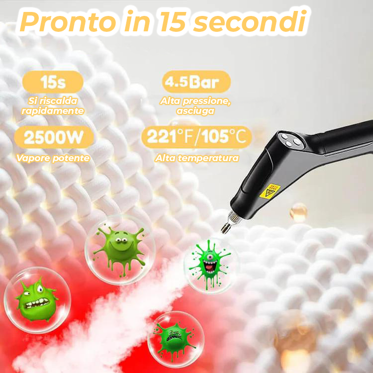 Volexos 2500W Pulitore a Vapore ad Alta Pressione