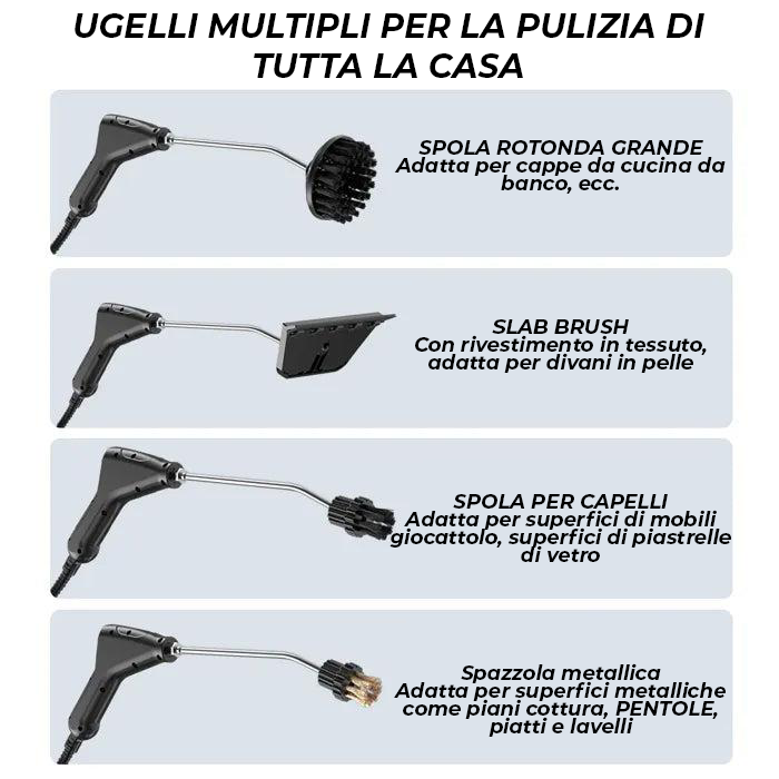 Volexos 2500W Pulitore a Vapore ad Alta Pressione