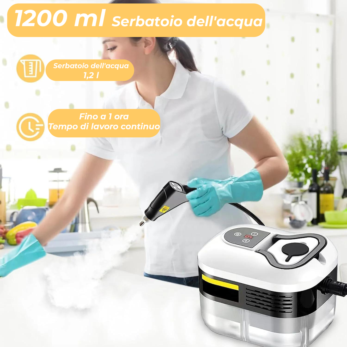 Volexos 2500W Pulitore a Vapore ad Alta Pressione